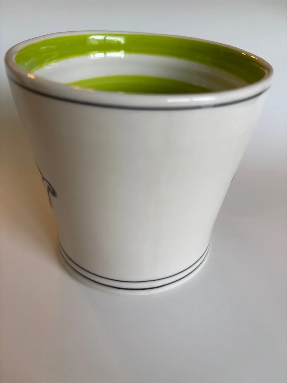 Molly Hatch Anthropologie Make It happen Crown Green Stripe Mug